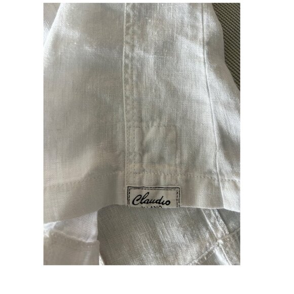 Claudio Milano White Linen Top S - Picture 5 of 11
